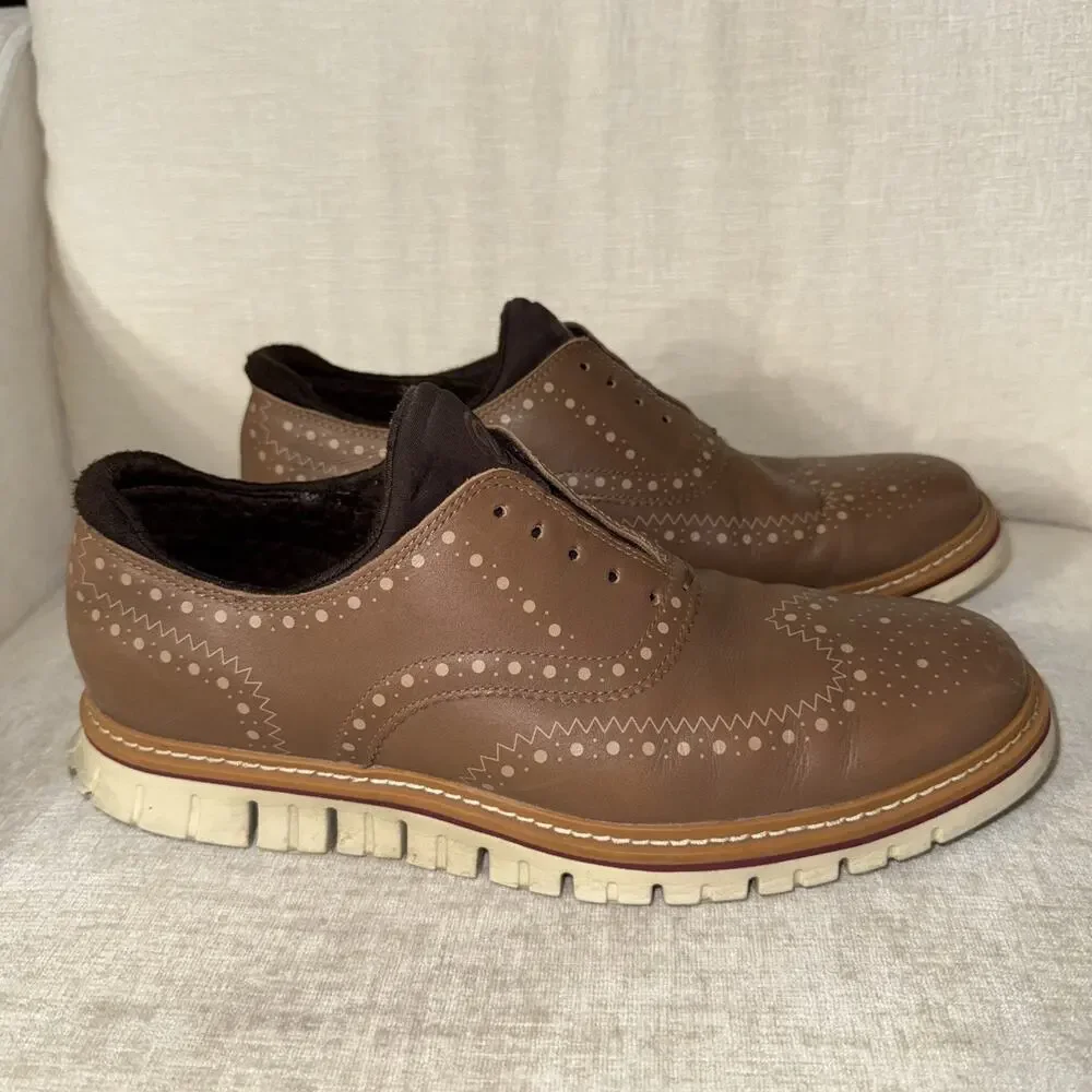 Cole Haan Men's ZERØGRAND Waterproof Wingtip Oxford C37091 Brown Leather 9.5W
